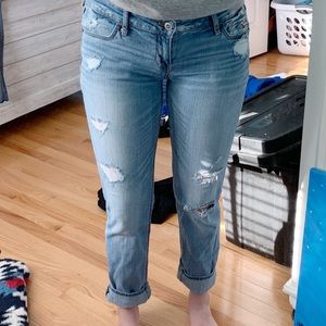 Medium Wash Ripped Hollister Skinny Jeans